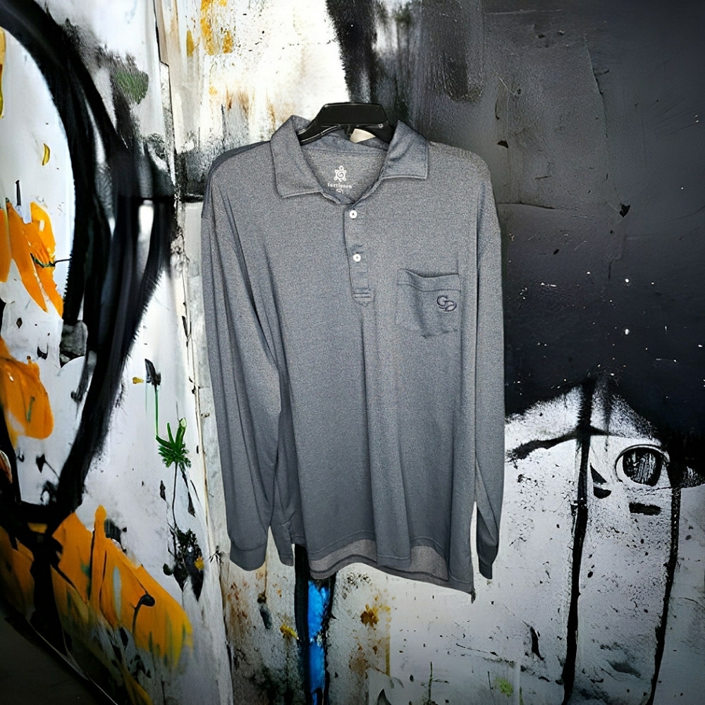 Turtleson Tour Performance Sporty Quarter Button Polo Shirt XL